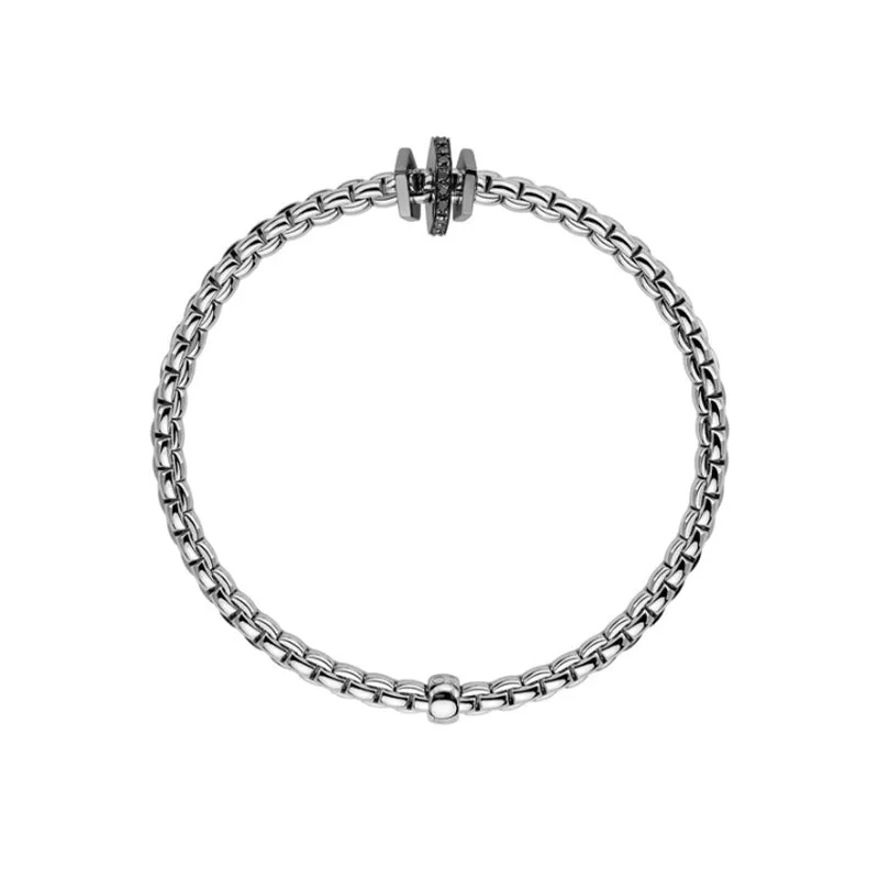 FOPE 'EKA' 18CT WHITE GOLD BLACK DIAMOND BRACELET