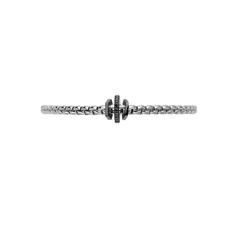 FOPE 'EKA' 18CT WHITE GOLD BLACK DIAMOND BRACELET