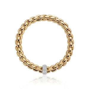 FOPE "EKA"18CT WHITE GOLD PAVE DIAMOND RHONDEL FLEX'IT BRACELET MEDIUM SIZE
