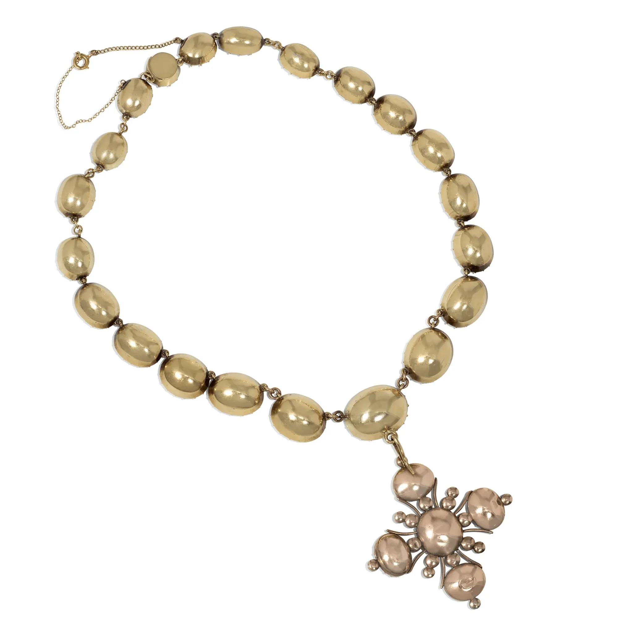 Georgian 14KT Yellow Gold Amethyst Rivire Necklace