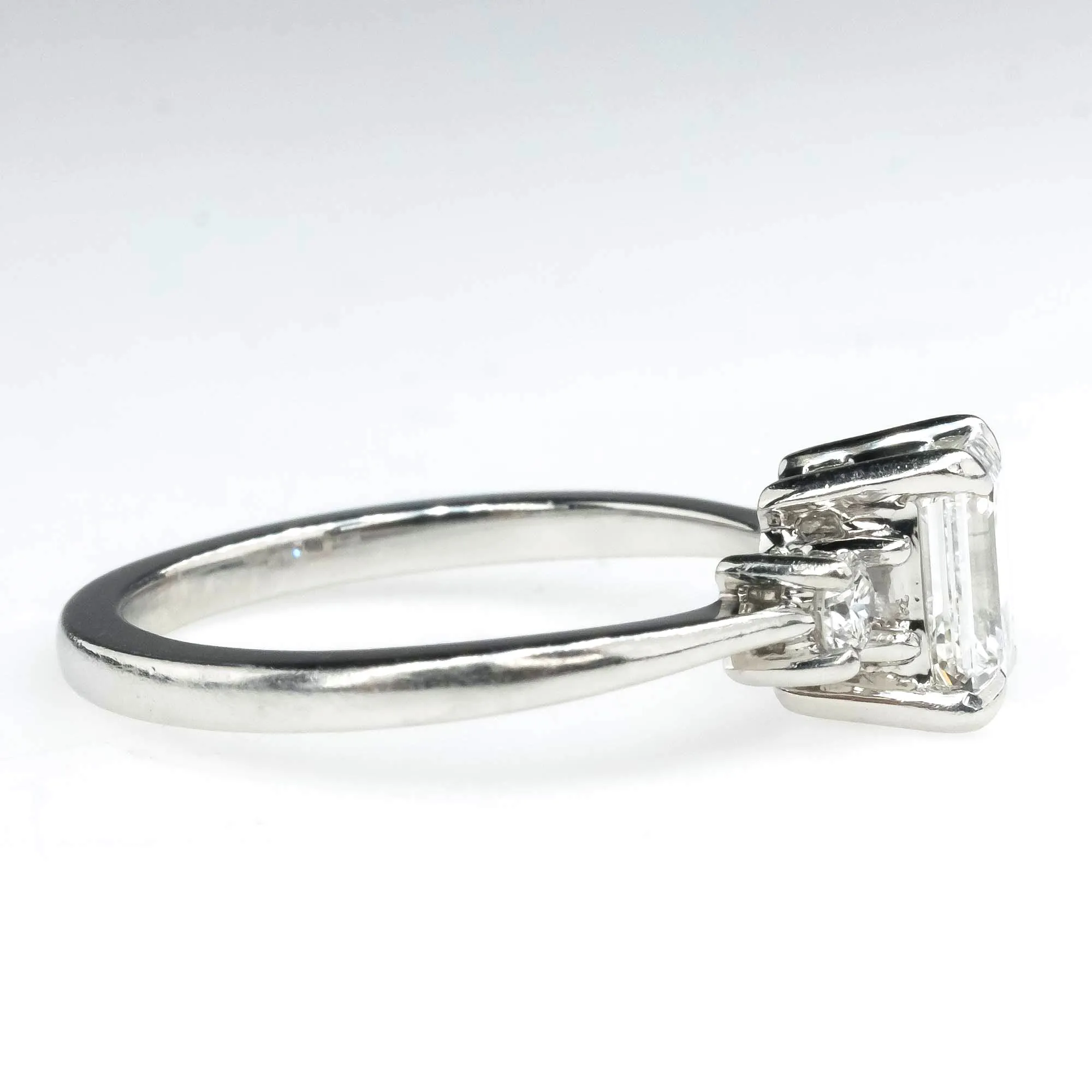GIA 0.60ct VVS1/E Emerald Diamond Accented Engagement Ring in Platinum