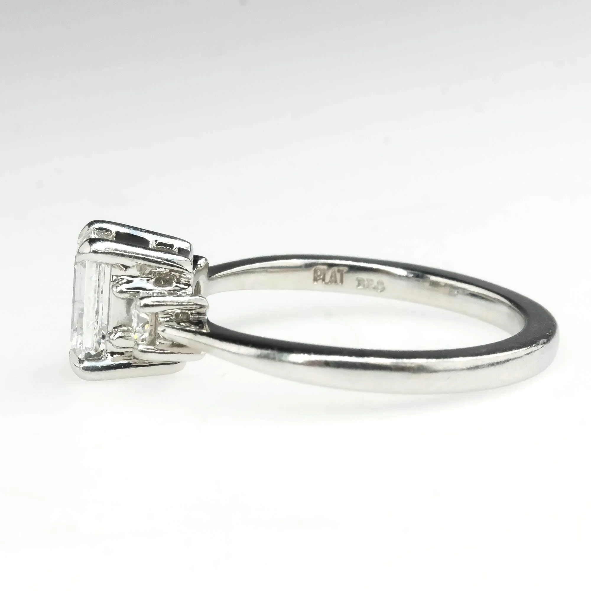 GIA 0.60ct VVS1/E Emerald Diamond Accented Engagement Ring in Platinum