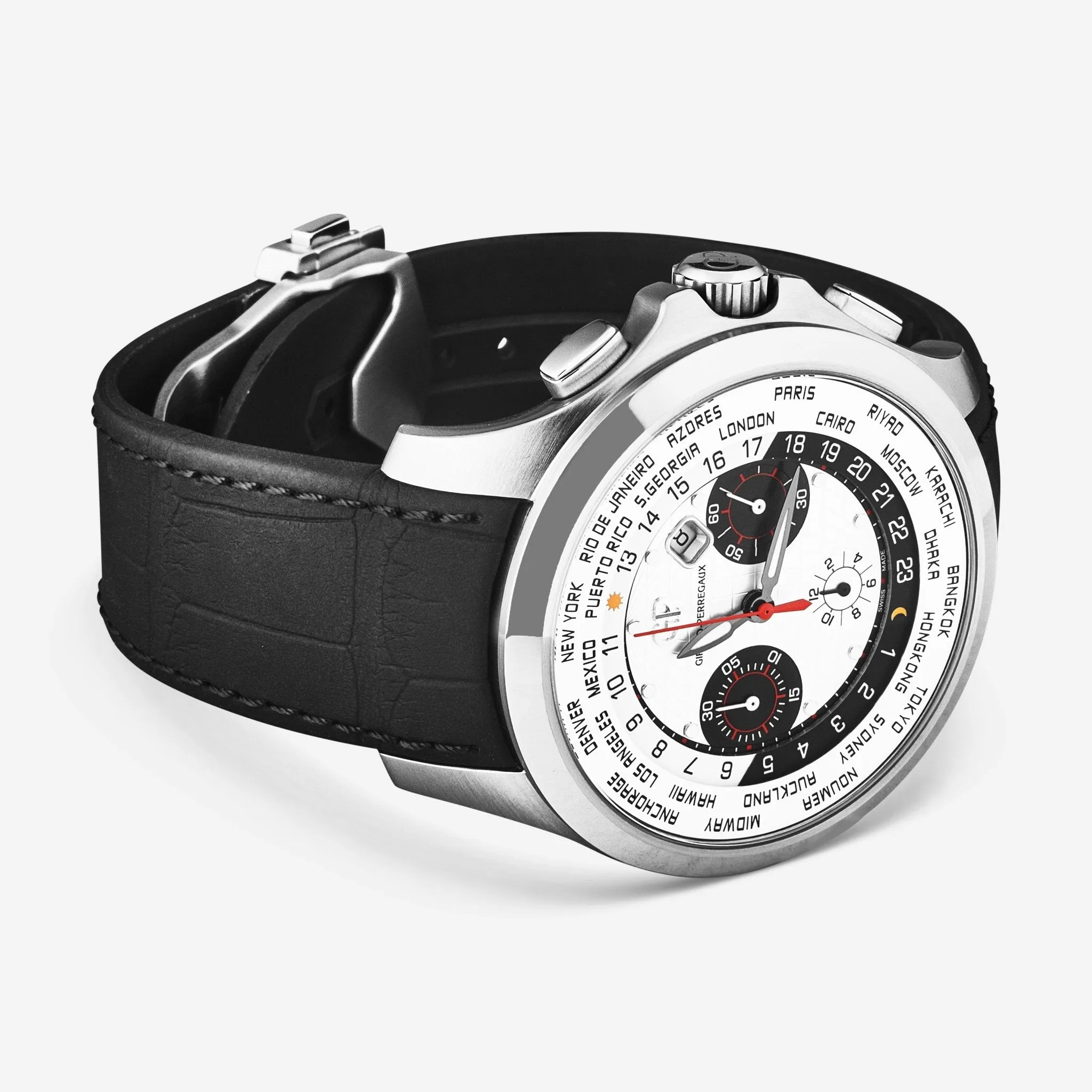Girard-Perregaux World Timer Stainless Steel Automatic Men's Watch 49700-11-131-BB6C