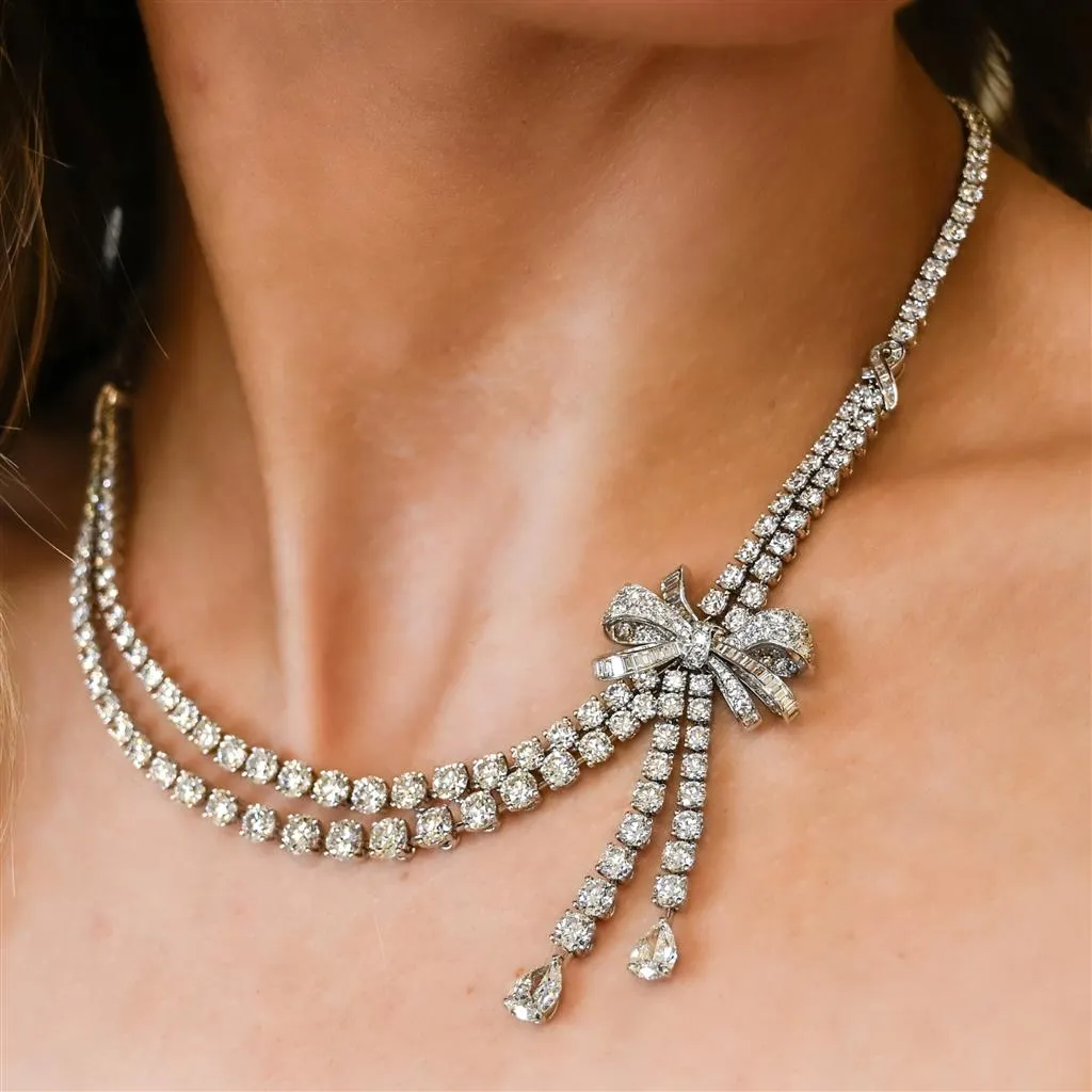 Graff | Tilda's Bow Double Strand 29.92CTW Diamond Necklace - White Gold