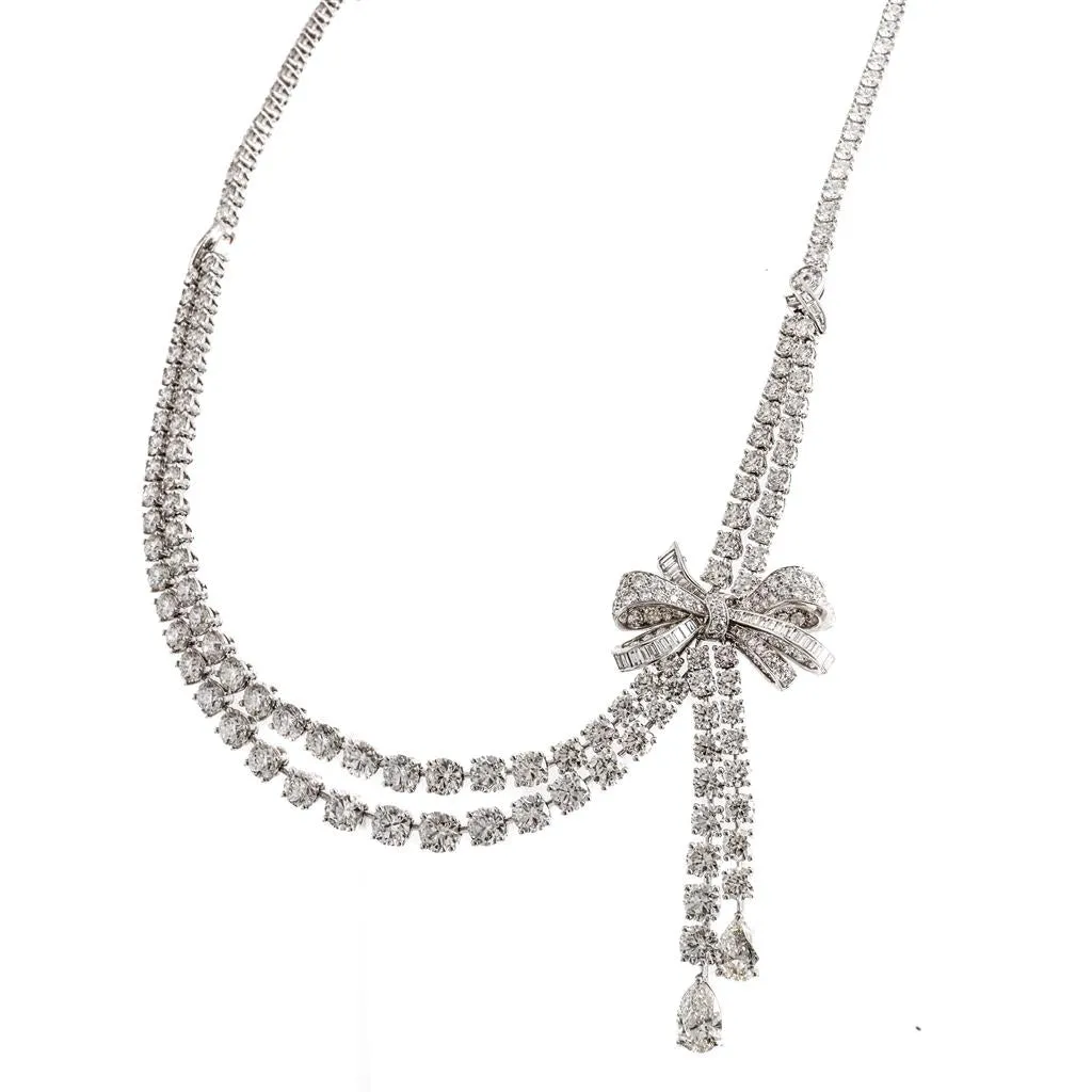 Graff | Tilda's Bow Double Strand 29.92CTW Diamond Necklace - White Gold