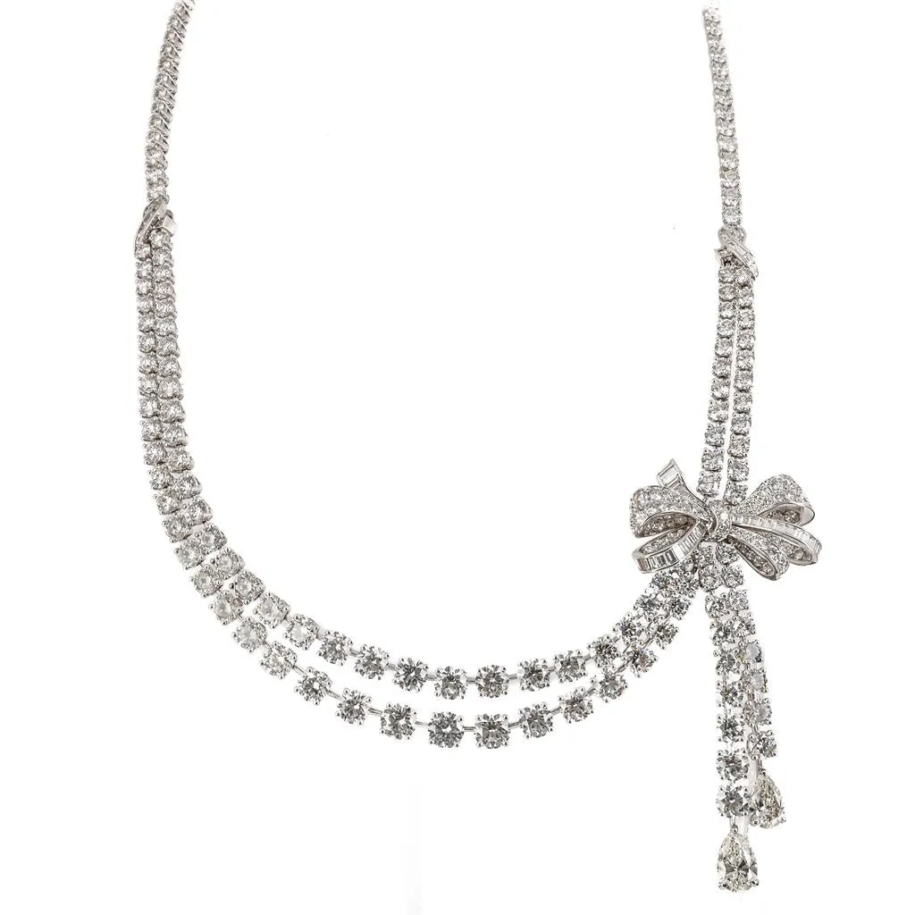 Graff | Tilda's Bow Double Strand 29.92CTW Diamond Necklace - White Gold