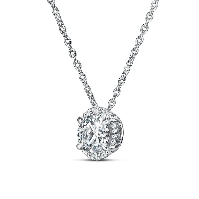 HEARTS ON FIRE 'ELLIPSE' 18CT WHITE GOLD DIAMOND PENDANT