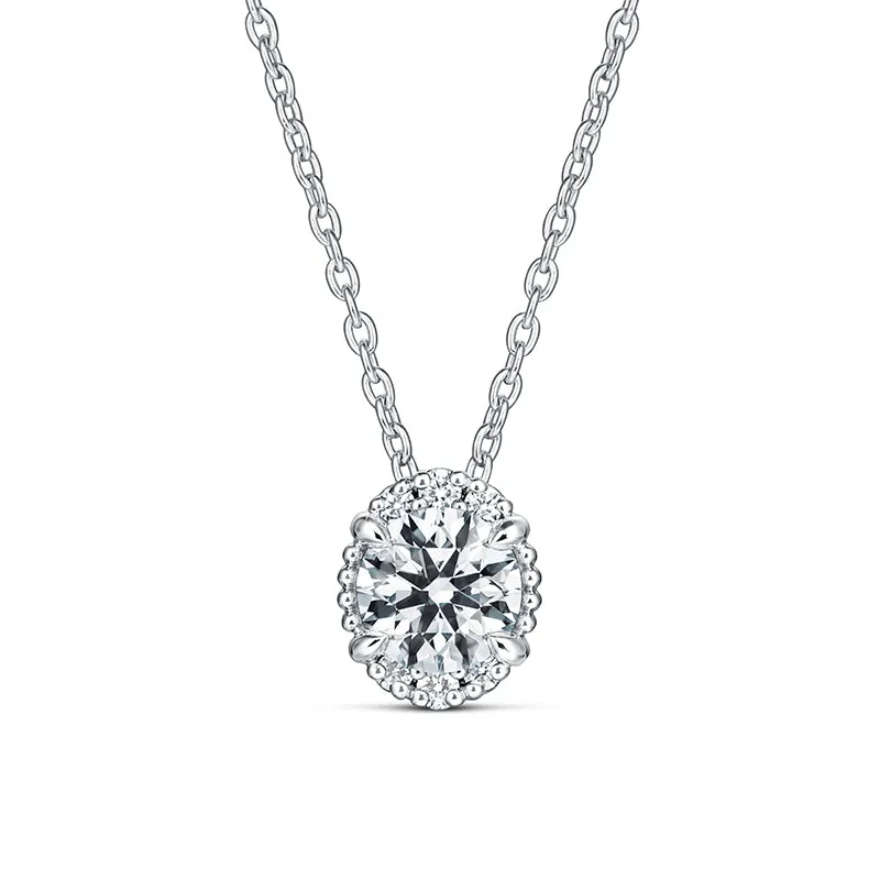 HEARTS ON FIRE 'ELLIPSE' 18CT WHITE GOLD DIAMOND PENDANT