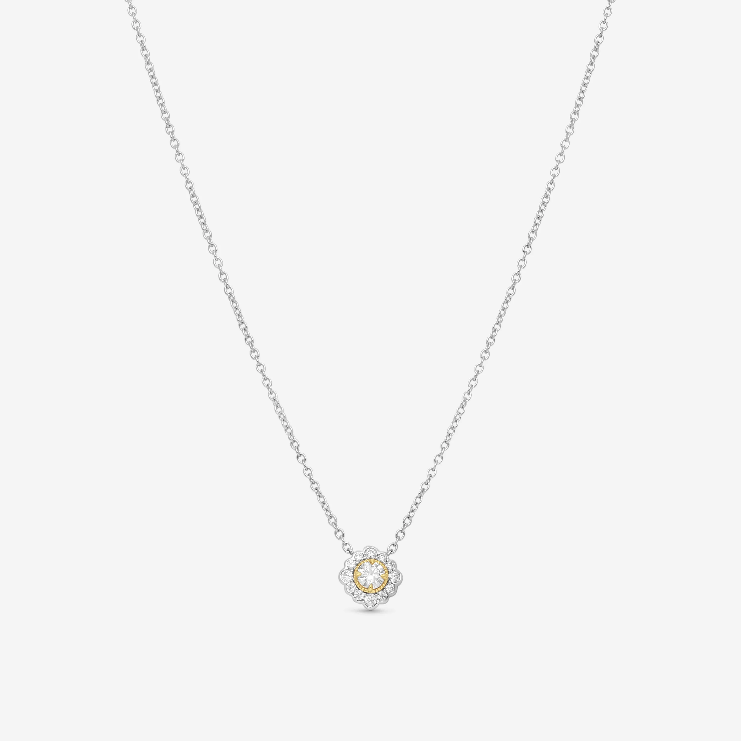 Hearts On Fire Liliana Platinum & 18K Yellow Gold Diamond Flower Pendant HFPLILFLWR00288P