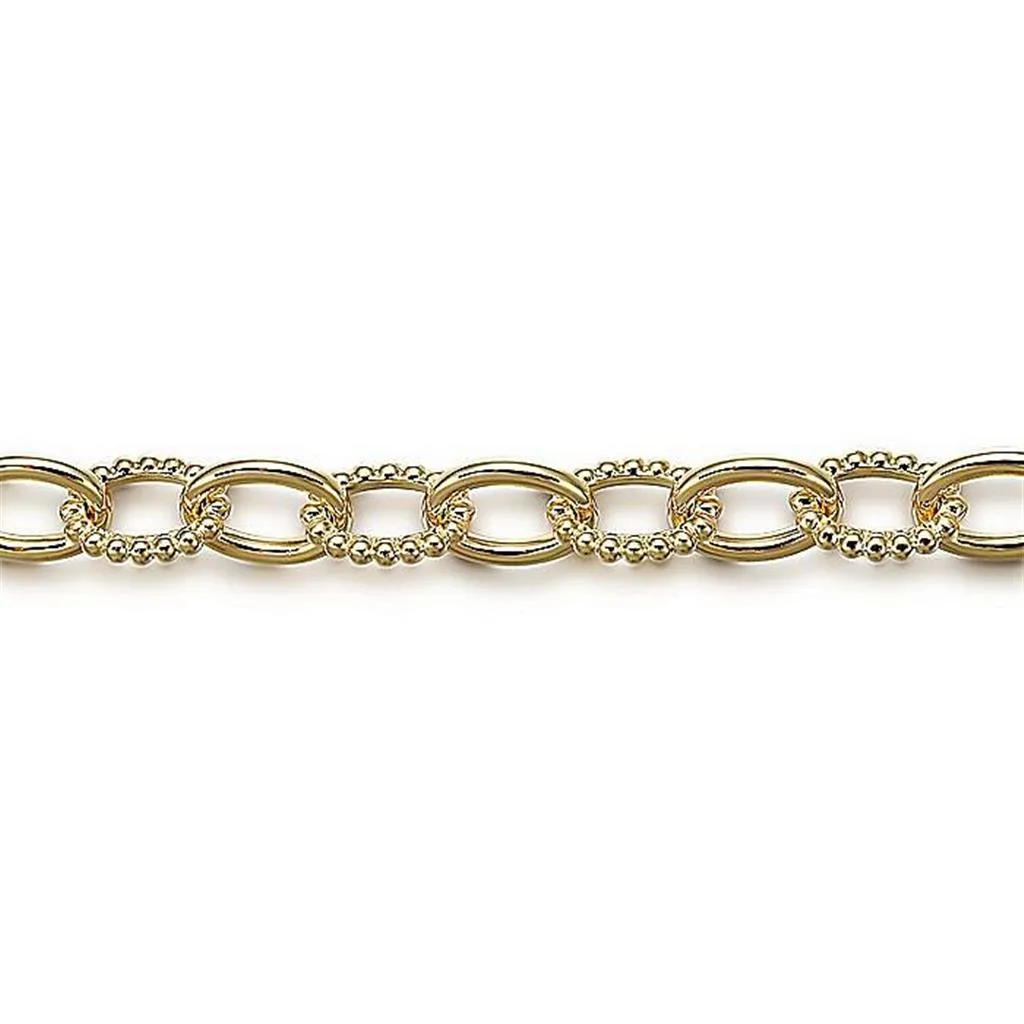 Hollow Tube Bujukan Link Bracelet, 7.5" - 14K Yellow Gold