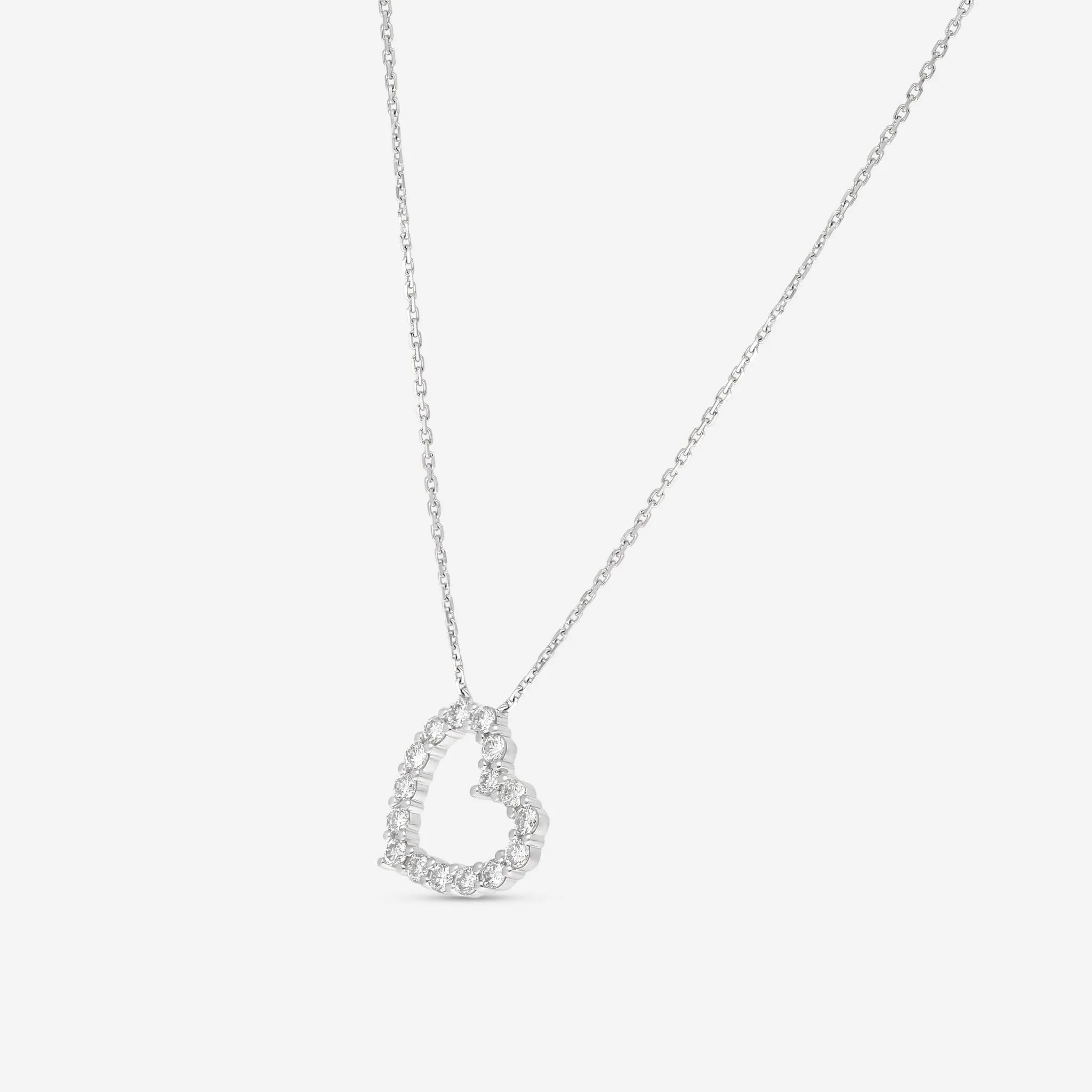 Ina Mar 18K White Gold Diamond 1.00ct. twd Heart Necklace 16" ANK-16867-1