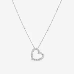 Ina Mar 18K White Gold Diamond 1.00ct. twd Heart Necklace 16" ANK-16867-1