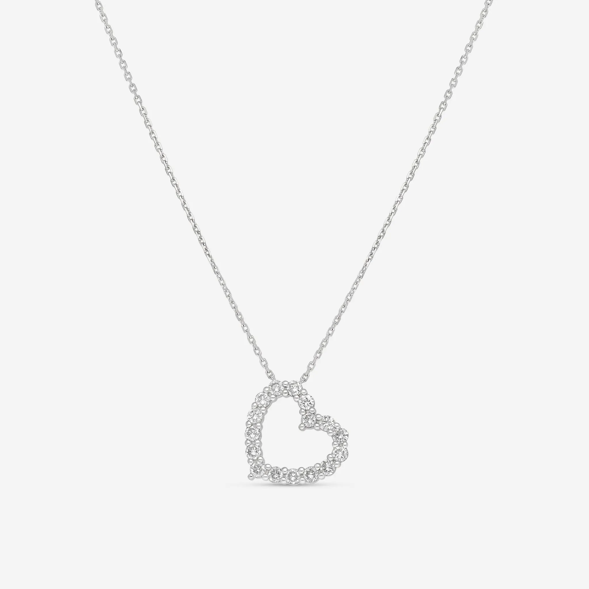 Ina Mar 18K White Gold Diamond 1.00ct. twd Heart Necklace 16" ANK-16867-1
