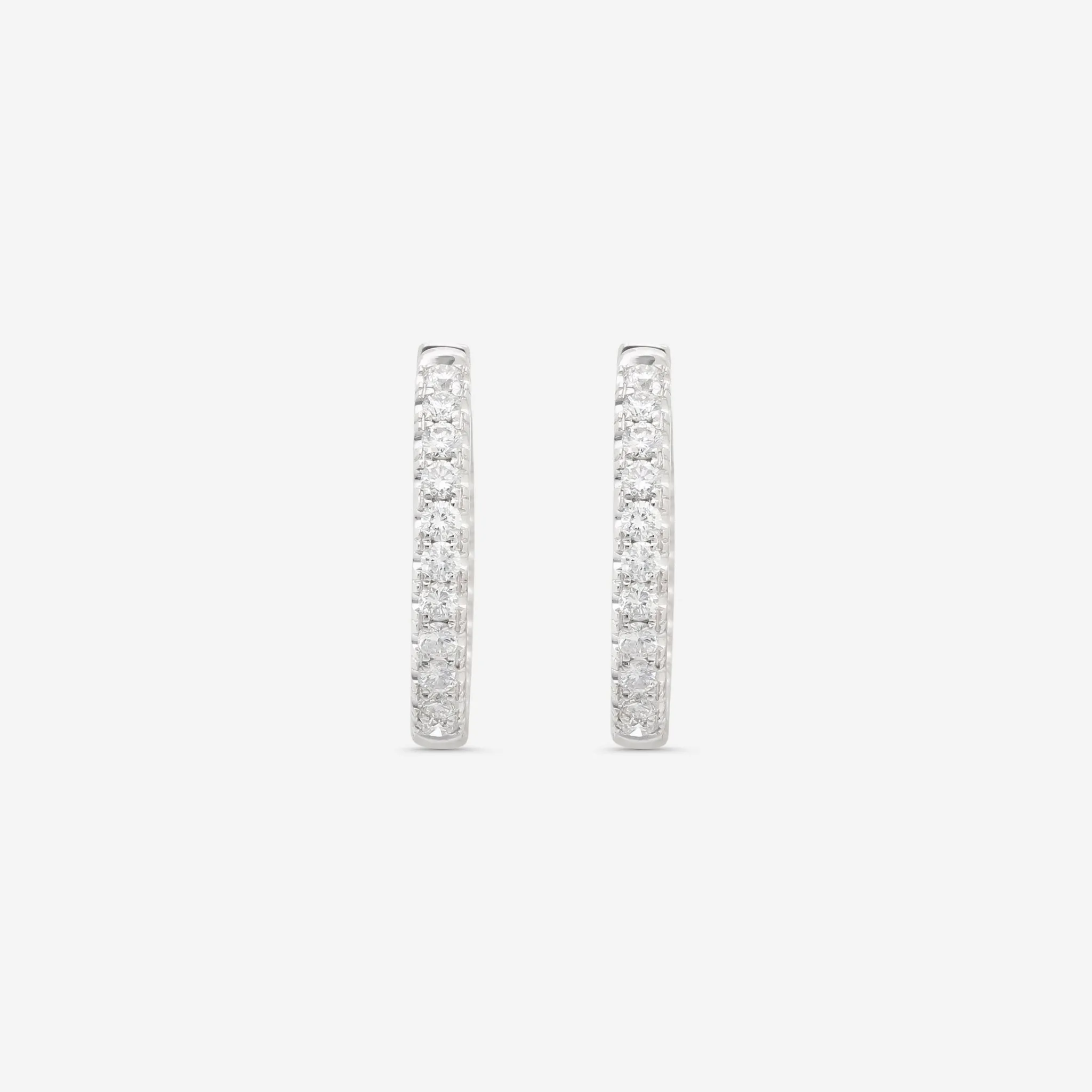 Ina Mar 18K White Gold Diamond Hoop Earrings AER-17279