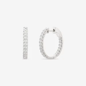 Ina Mar 18K White Gold Diamond Hoop Earrings AER-17279
