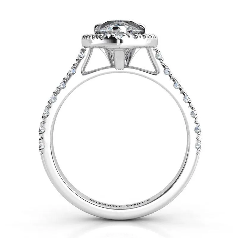 Iris - Pear Diamond Halo Engagement Ring
