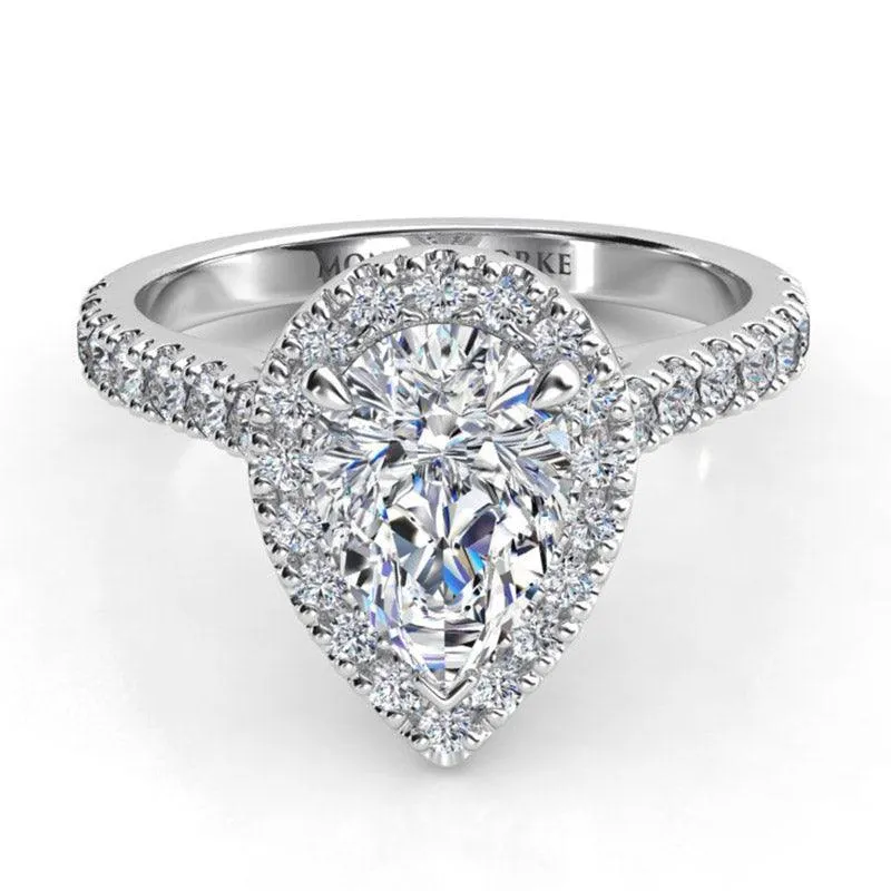 Iris - Pear Diamond Halo Engagement Ring