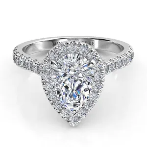 Iris - Pear Diamond Halo Engagement Ring