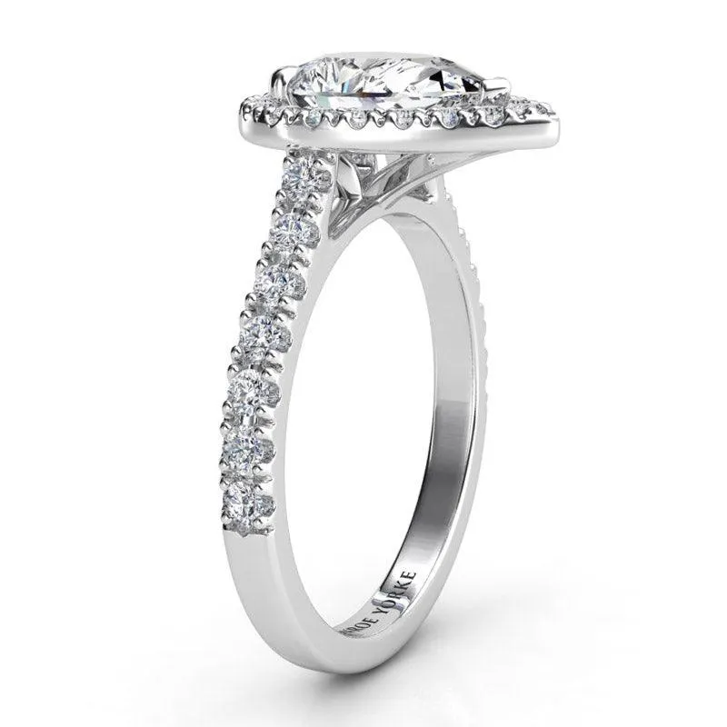 Iris - Pear Diamond Halo Engagement Ring