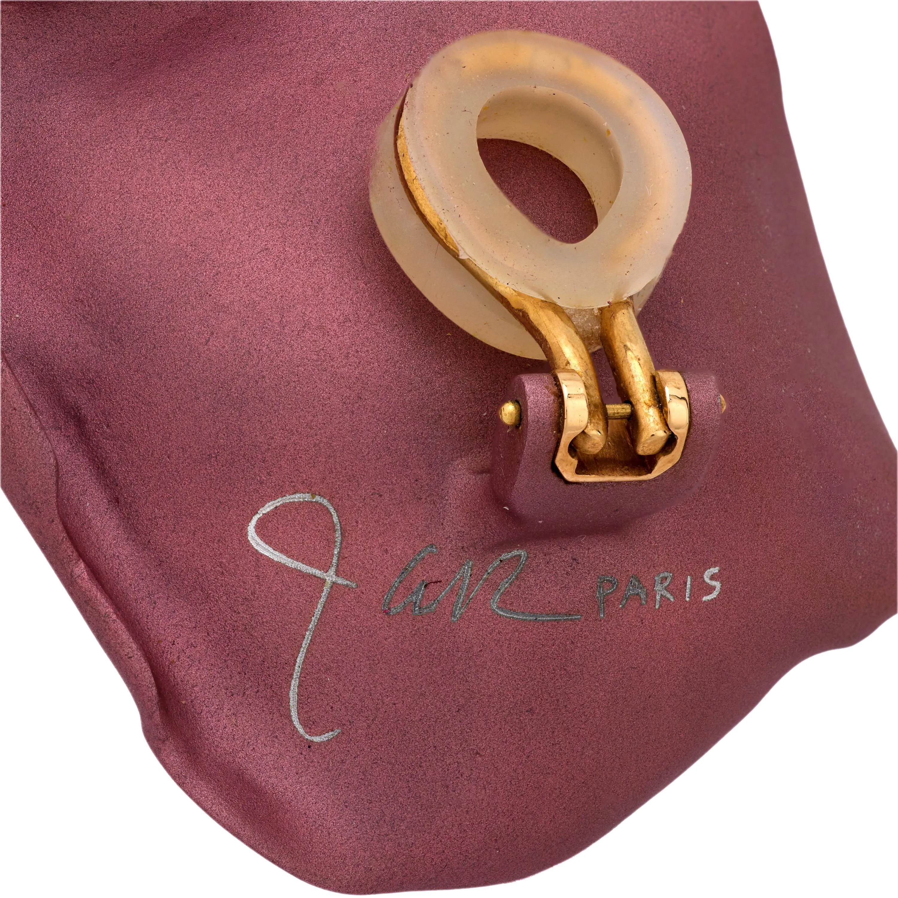 JAR aluminum and 18k yellow gold "Rose petal" earrings
