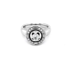 JORG HEINZ 'MAGIC' 18CT WHITE GOLD BLACK AND WHITE DIAMOND RING