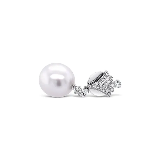 KAILIS 18CT WHITE GOLD "CHARLESTON" SOUTH SEA PEARL DROP EARRINGS