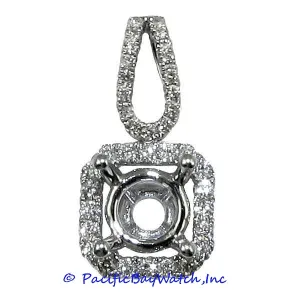 Ladies 18K White Gold Diamond Pendant Mounting