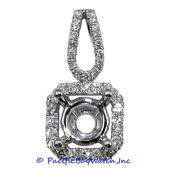 Ladies 18K White Gold Diamond Pendant Mounting