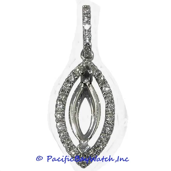 Ladies 18K White Gold Diamond Pendant Mounting