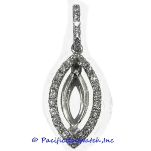 Ladies 18K White Gold Diamond Pendant Mounting