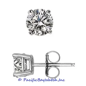 Ladies White Gold Stud Diamond Earrings 3.48 ct. tw.