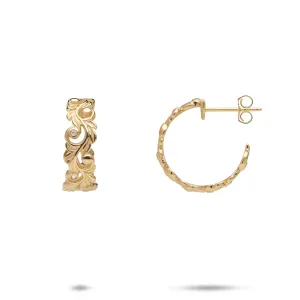 Living Heirloom Hoop Earrings in Gold with Diamonds - 6mm