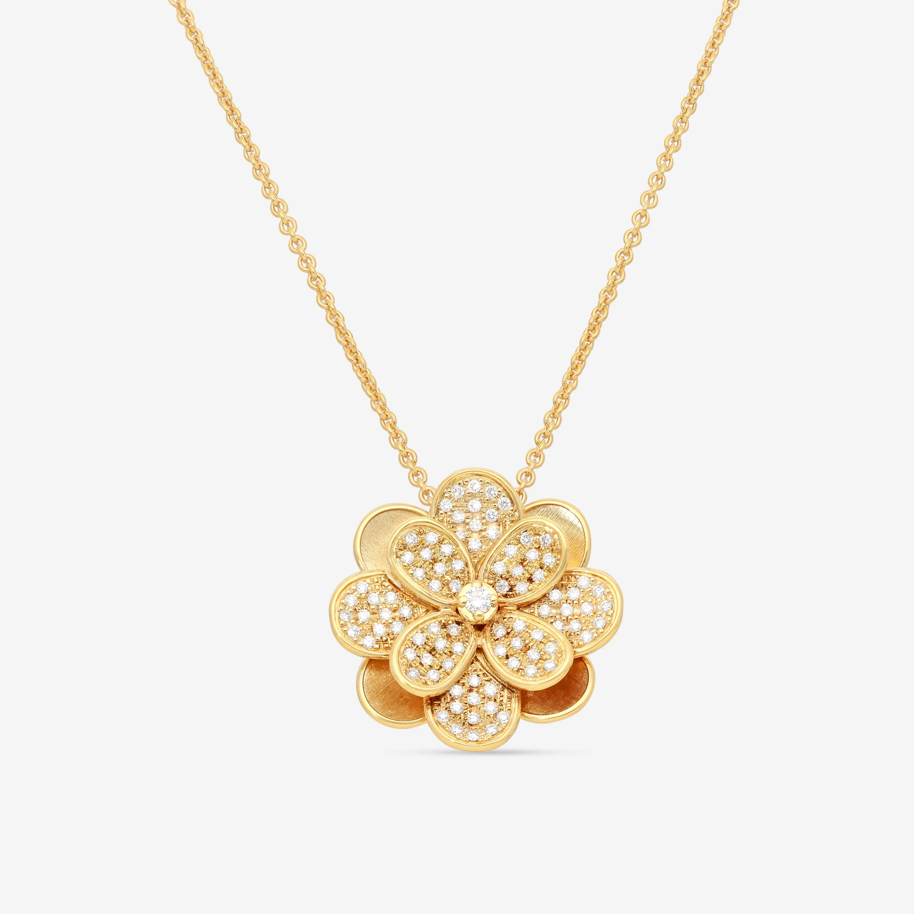 Marco Bicego Lunaria 18K Yellow Gold Flower Pendant CB2435_B7_Y_02
