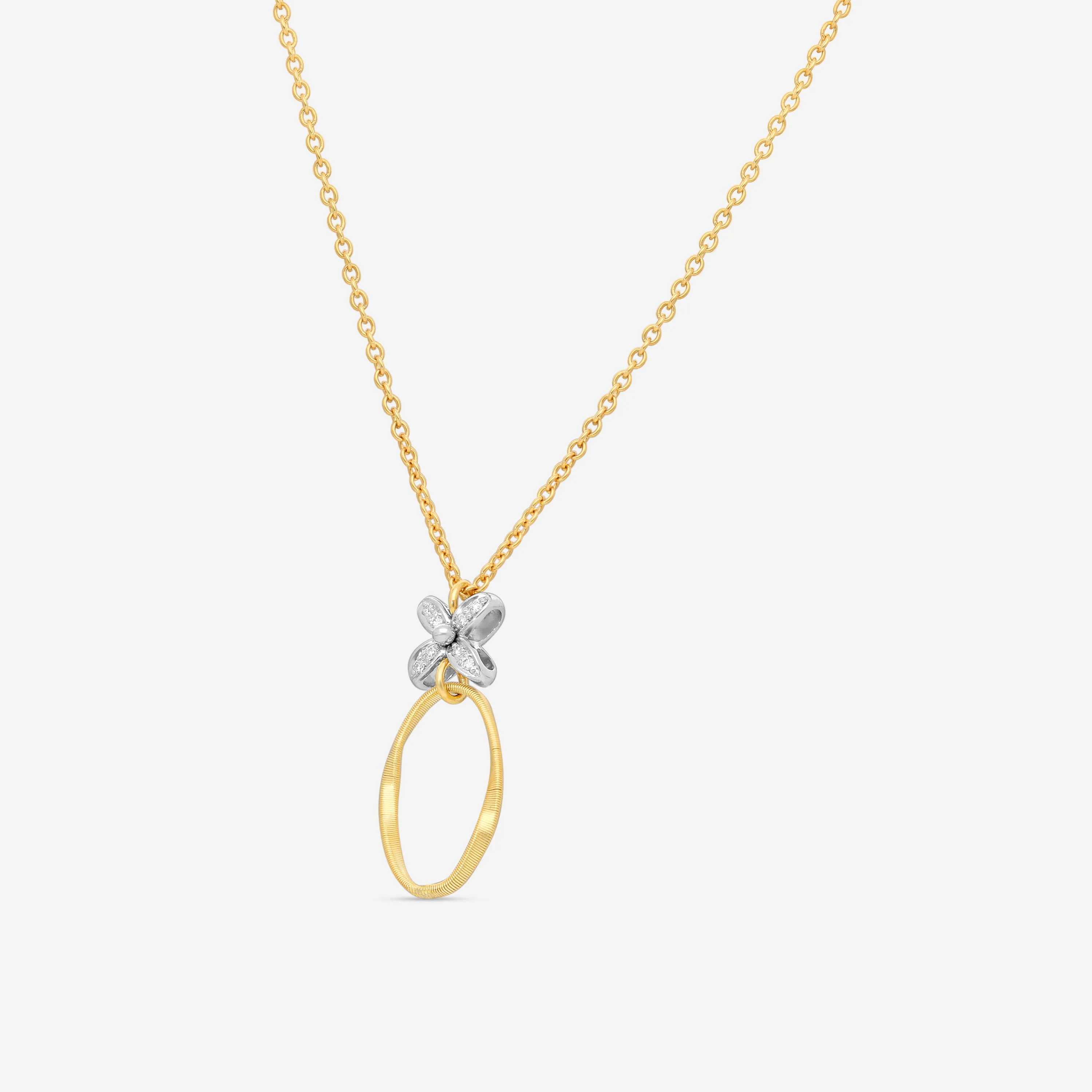 Marco Bicego Marrakech Onde 18K Yellow Gold & White Gold Diamond Pendant Necklace CG830_B3_YW_M5