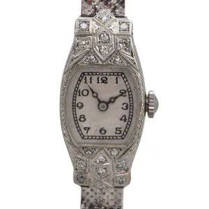 Mid-Century French Ladies Diamond 18K Gold  Dinner Watch - Rolex Movement