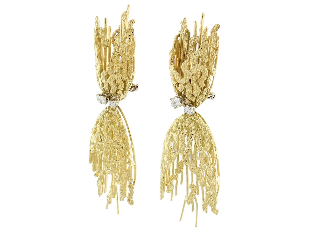 Modernist Diamond Earrings in 18K