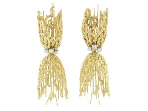 Modernist Diamond Earrings in 18K