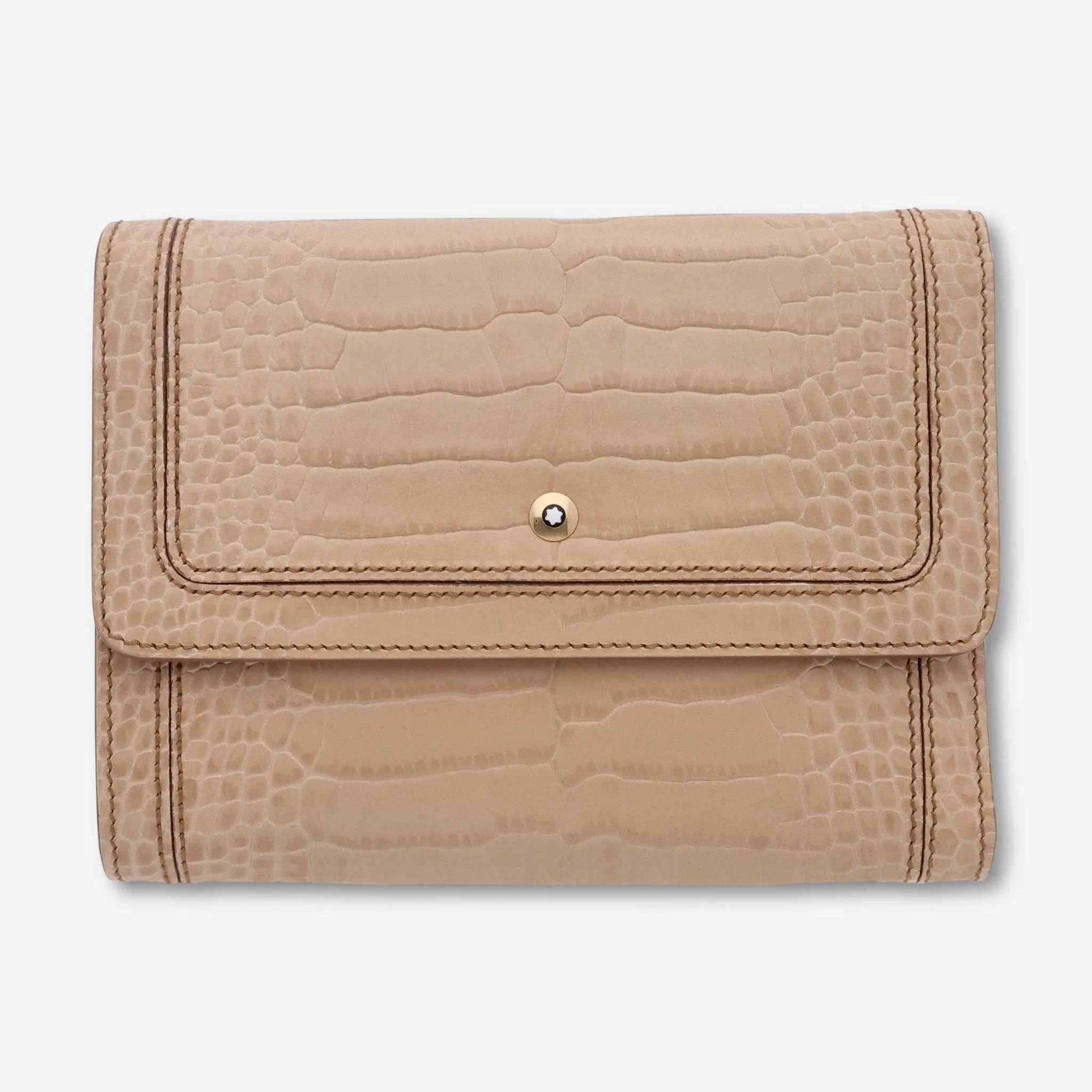 Montblanc La Vie De Boheme Desert Sand Leather Coin Case 6cc 107612