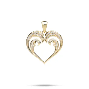 Nalu Heart Pendant in Gold with Diamonds - 20mm