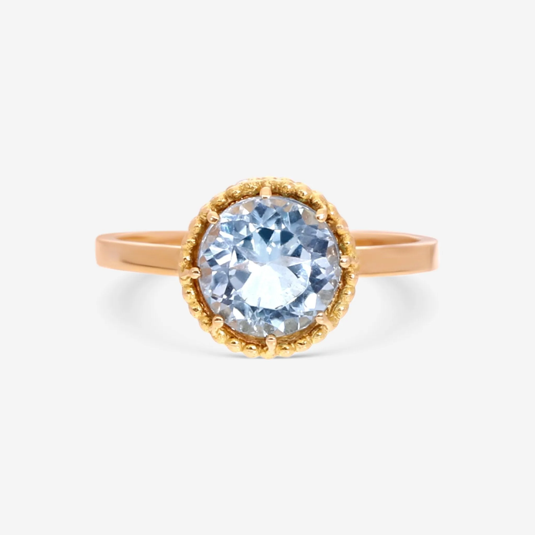 Nanis 18K Yellow Gold Blue Topaz Statement Ring Sz. 7.25 AH24-560