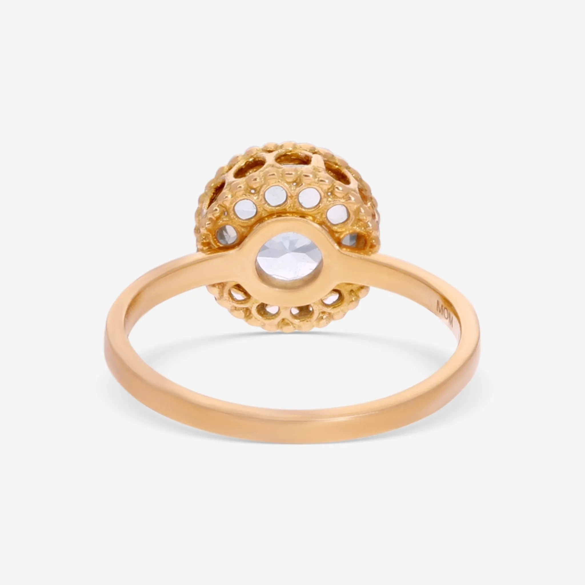 Nanis 18K Yellow Gold Blue Topaz Statement Ring Sz. 7.25 AH24-560