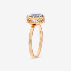 Nanis 18K Yellow Gold Blue Topaz Statement Ring Sz. 7.25 AH24-560