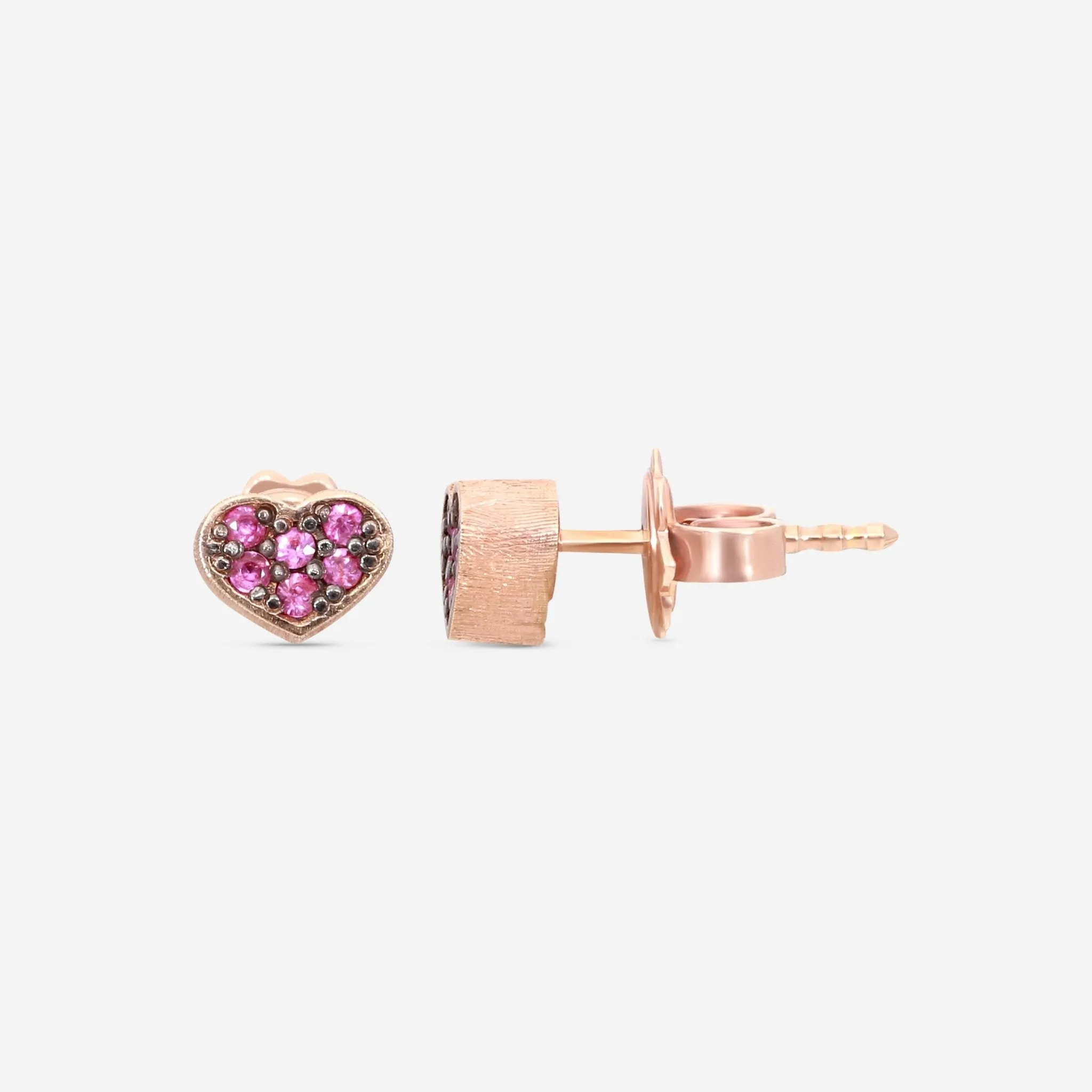 Nanis Q-Ori 18K Rose Gold Pink Sapphire Stud Earrings OS9-506