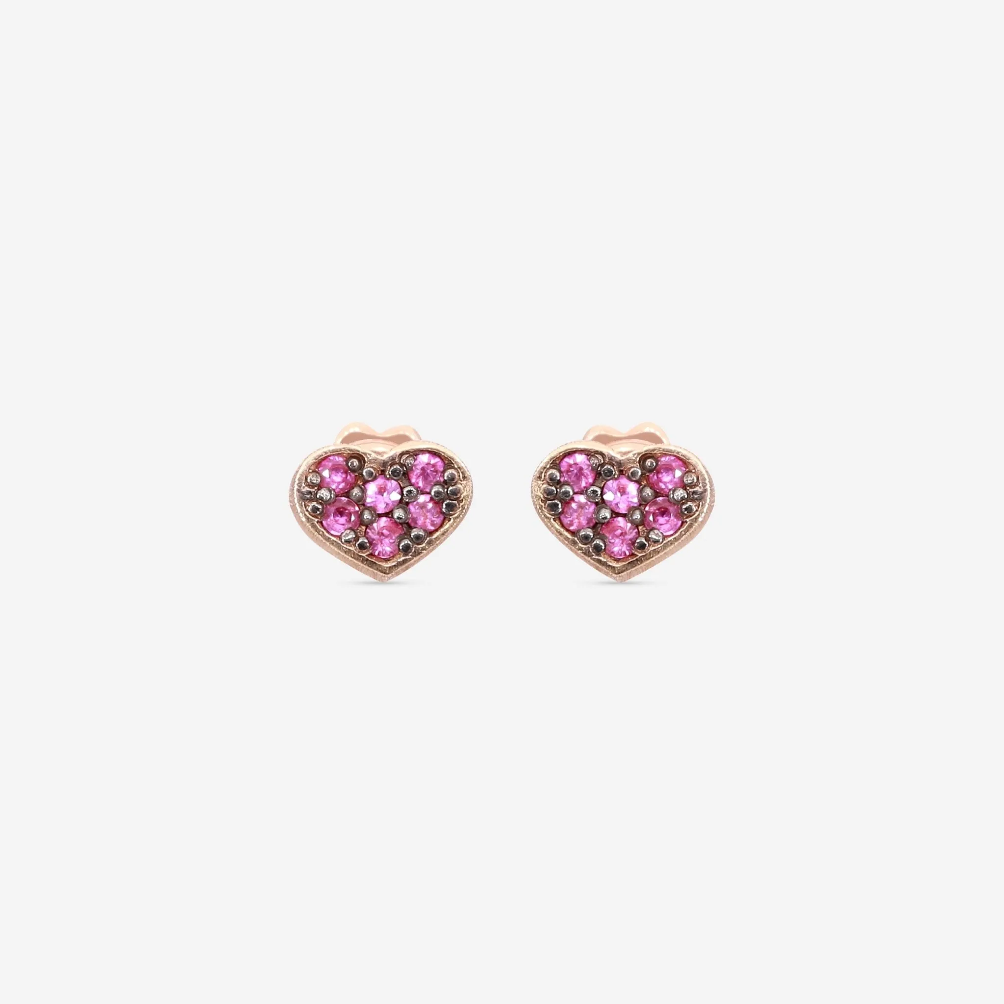 Nanis Q-Ori 18K Rose Gold Pink Sapphire Stud Earrings OS9-506