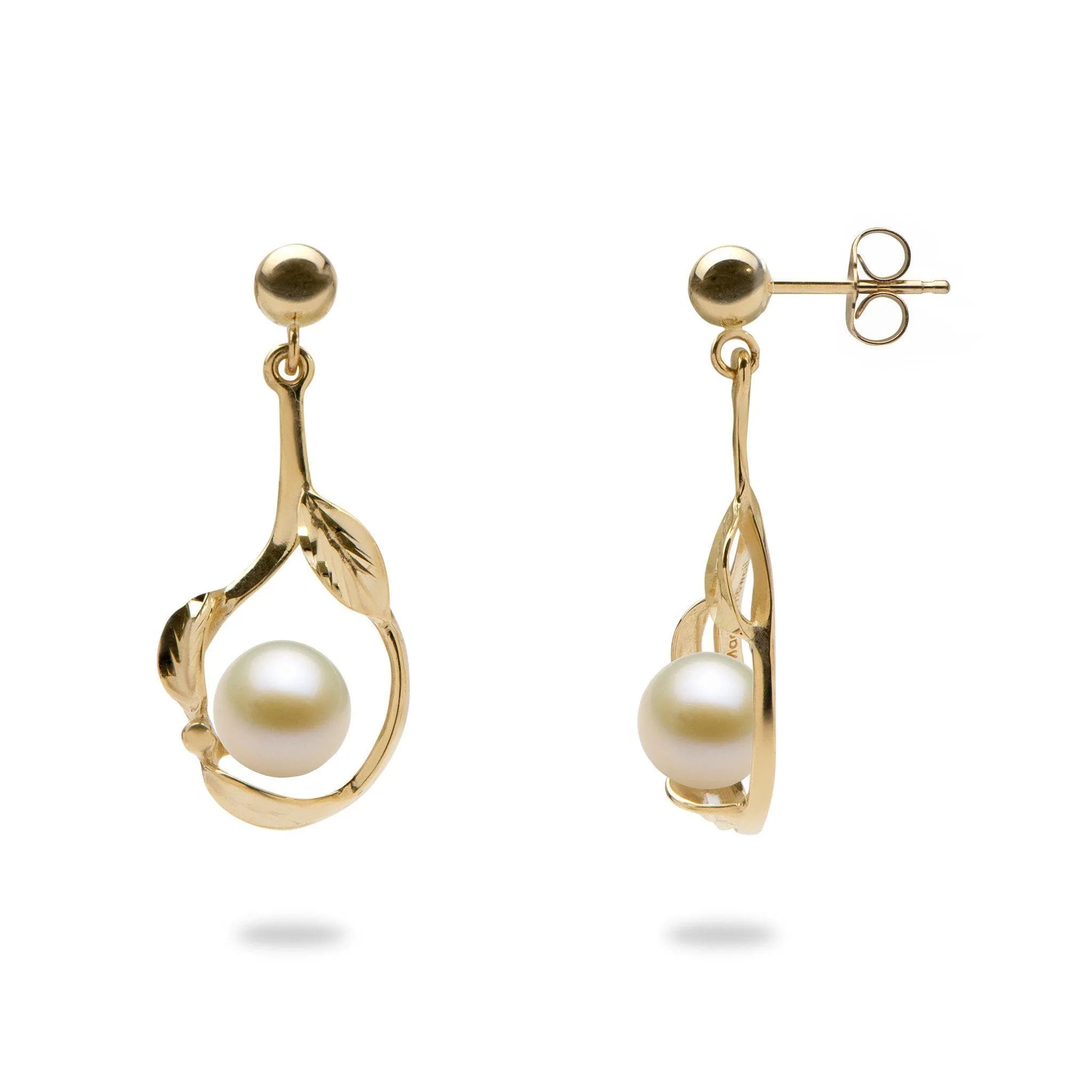 Pick A Pearl Maile Earrings in Gold