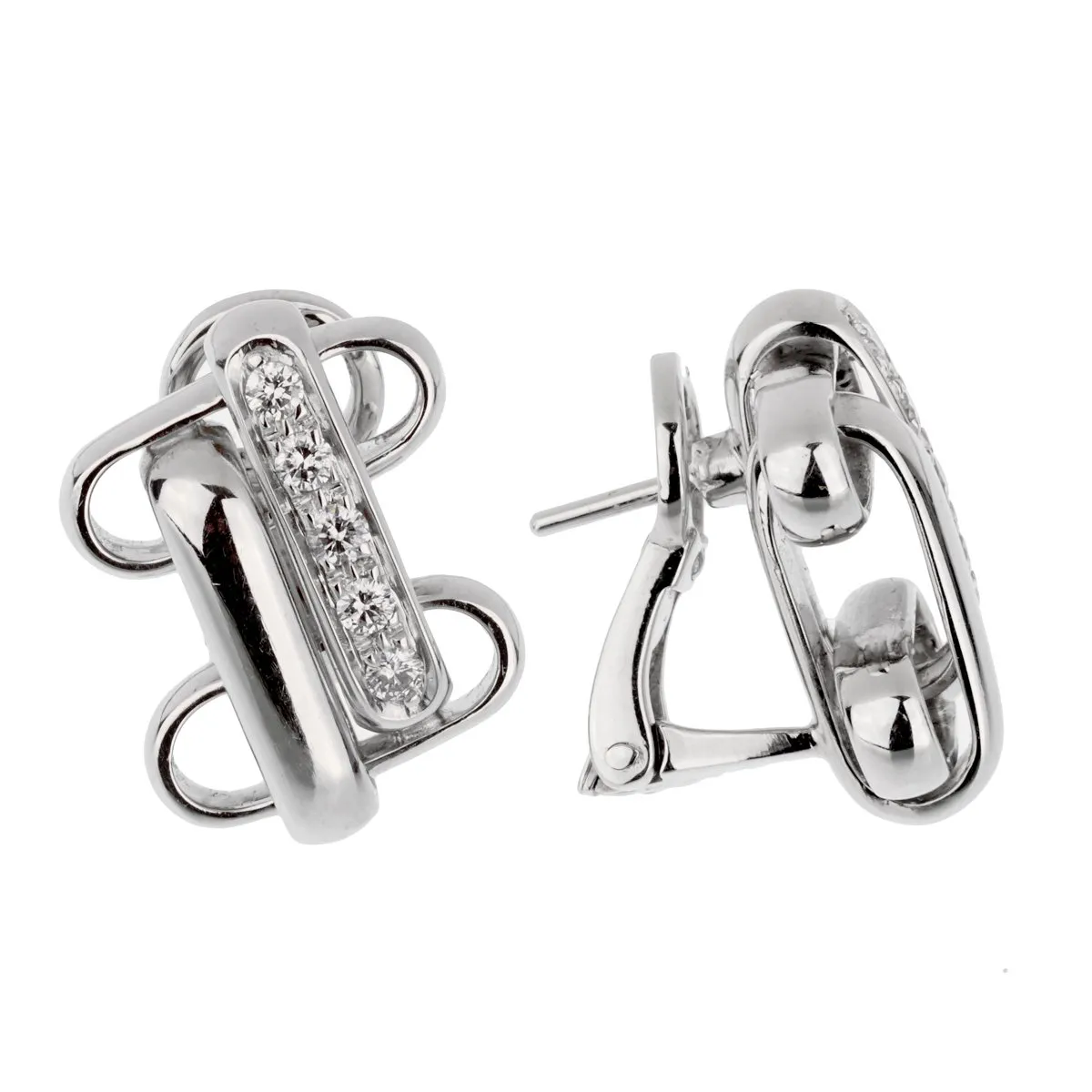 Pomellato 18k Diamond White Gold Earrings