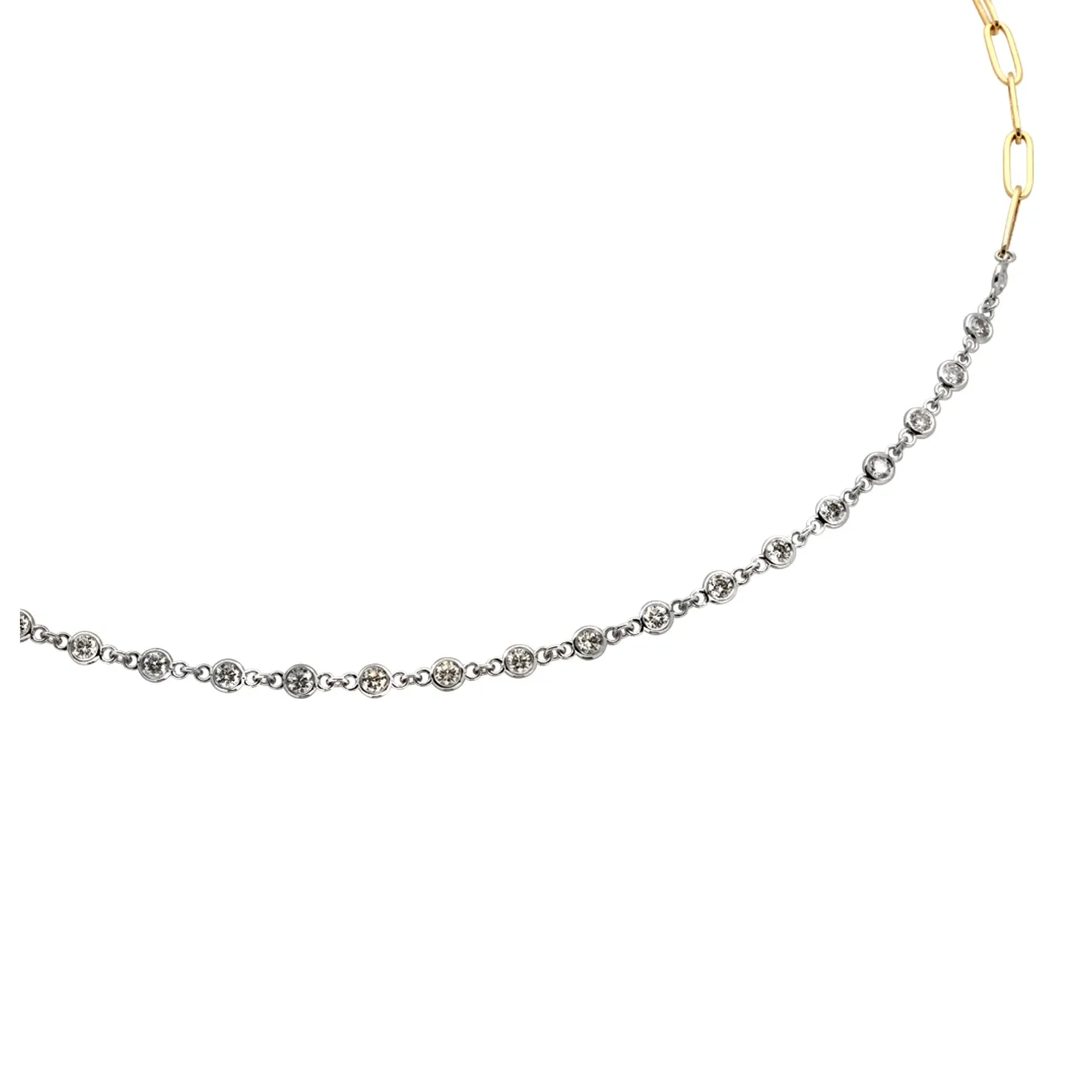 Post-1980s 14KT White & Yellow Gold Diamond Necklace