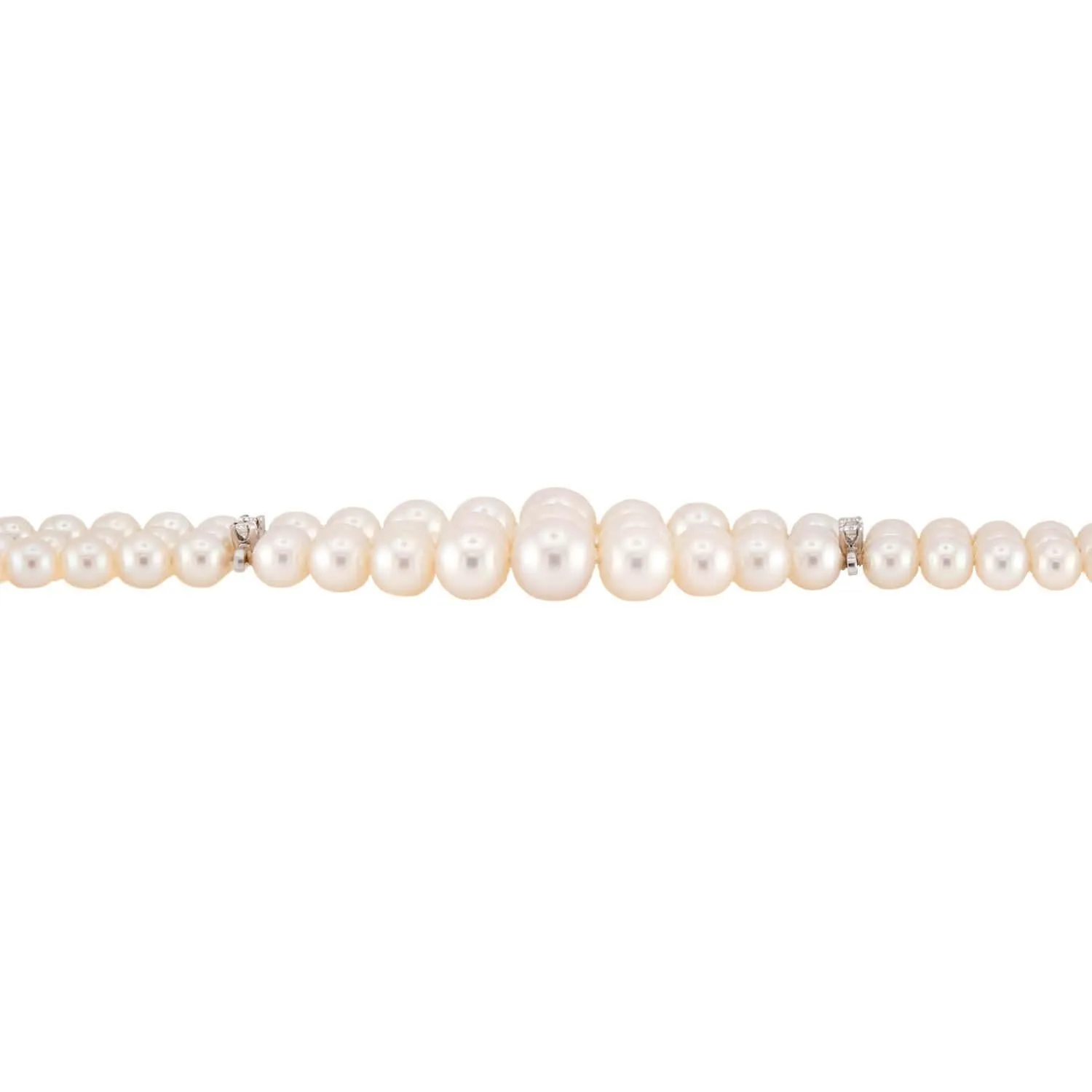 Retro 18k Pearl and Diamond Multi-Strand Bracelet