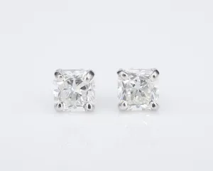 Tiffany Platinum Lucida Diamond Stud Earrings 2.19 carat VVS with Box EG2405