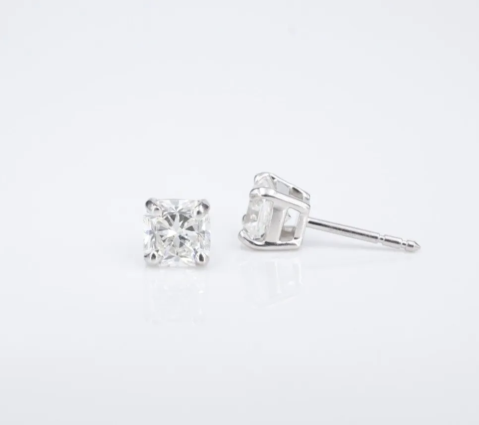 Tiffany Platinum Lucida Diamond Stud Earrings 2.19 carat VVS with Box EG2405